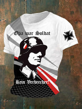 Opa War Soldat Kein Verbrecher Bedrucktes Kurzarm-T-Shirt für Männer zartstils